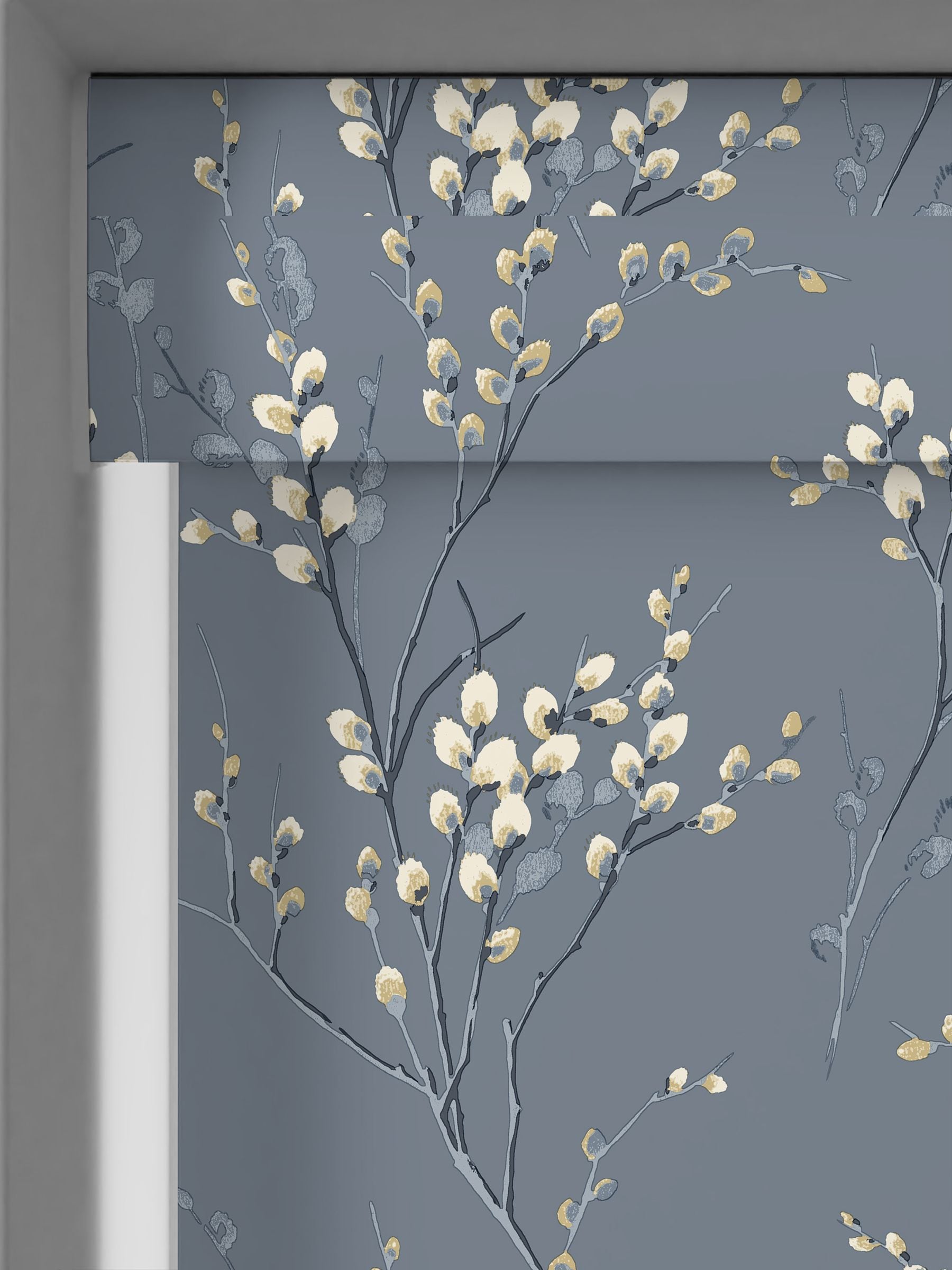 Laura Ashley roller blind dark seaspray blue pussy willow made to measure (British brand)