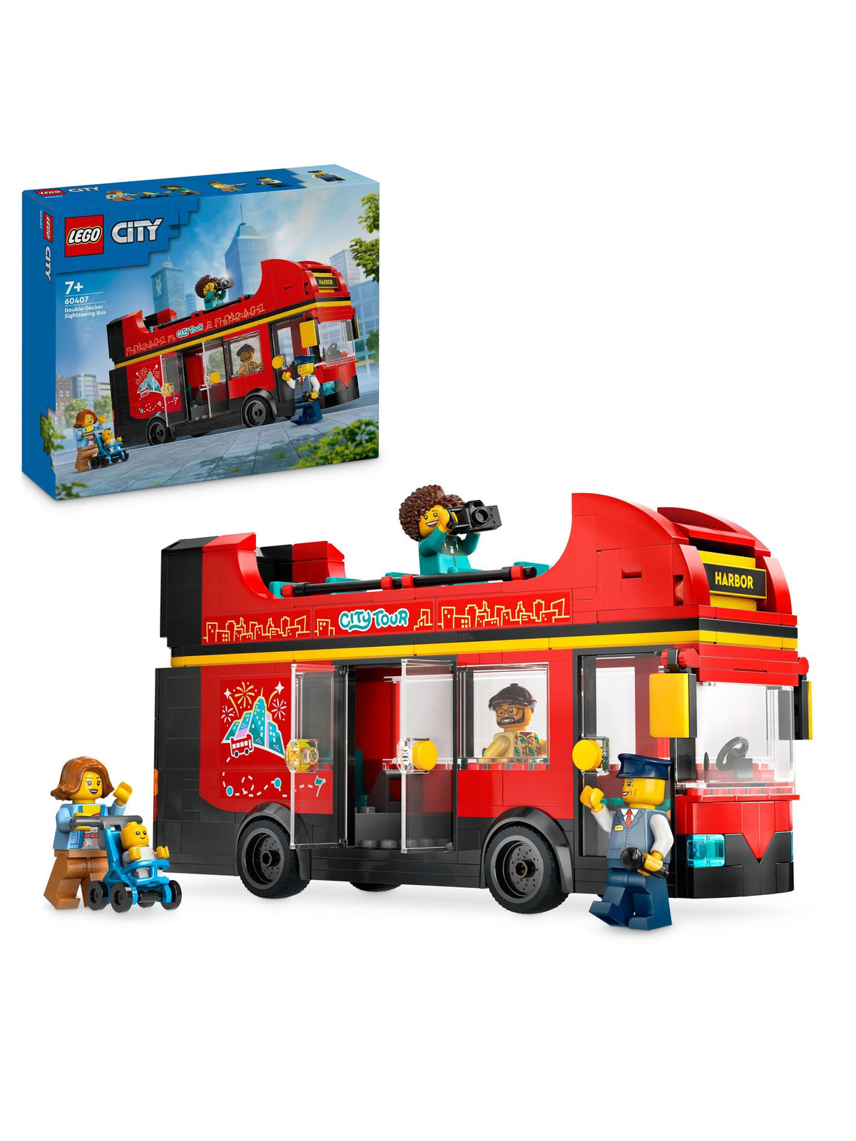 LEGO City red double-decker sightseeing bus toy - British product