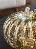 Silver mercury glass pumpkin light 15cm, imported from the UK