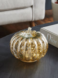 Silver mercury glass pumpkin light 15cm, imported from the UK