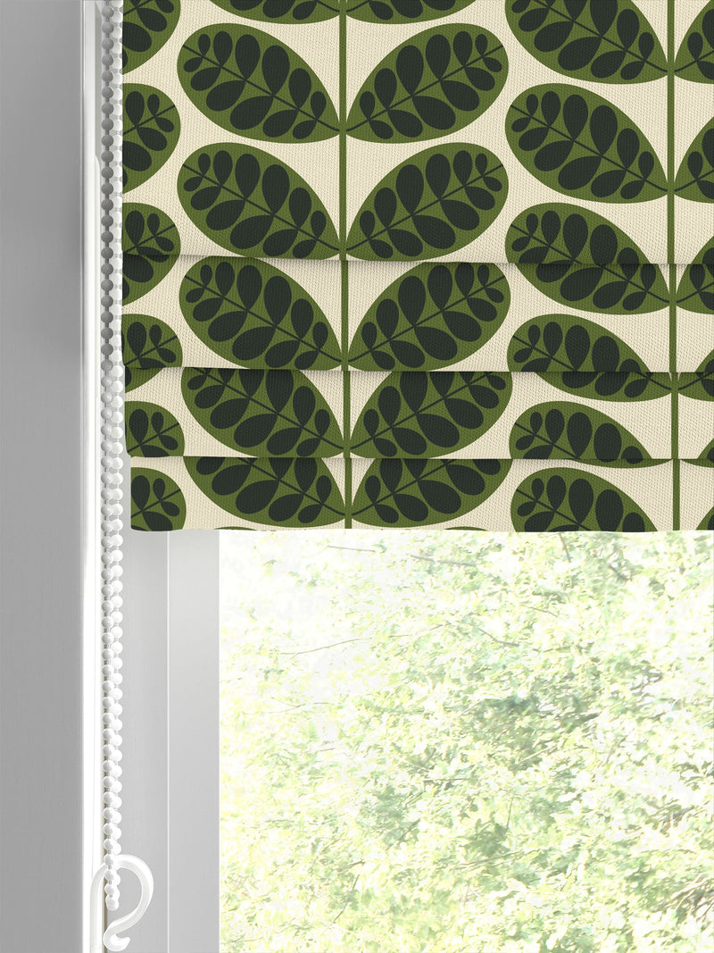 Orla Kiely Botanica Stem roman blind in olive green, UK version