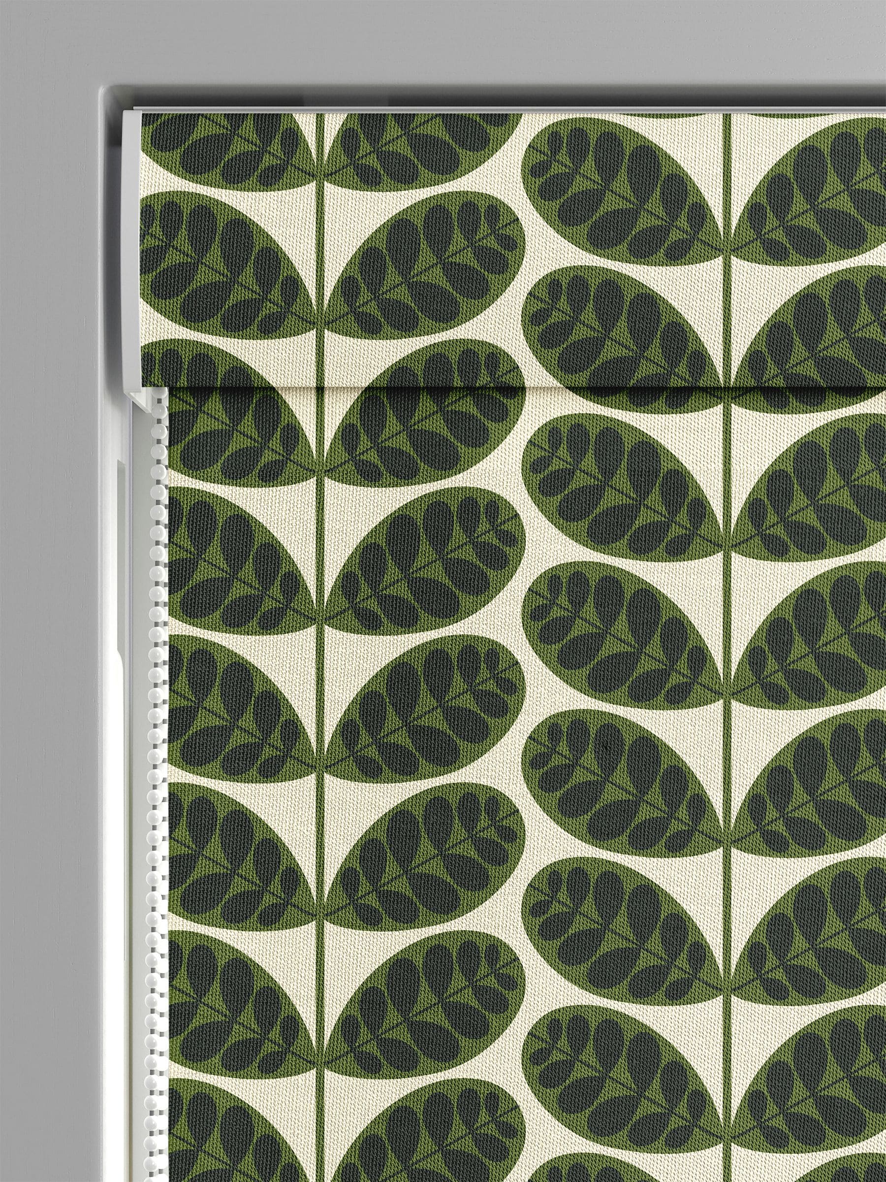 Orla Kiely Botanica Stem roman blind in olive green, UK version