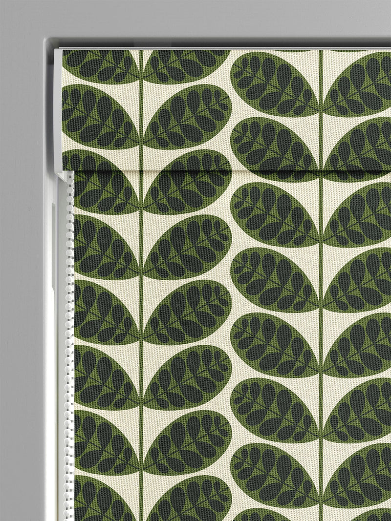 Orla Kiely Botanica Stem roman blind in olive green, UK version
