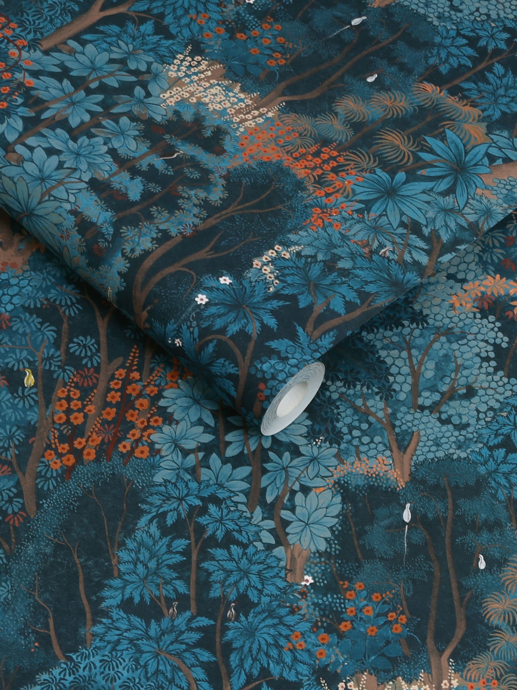 Graham & Brown Blue New Eden wallpaper sample, UK version
