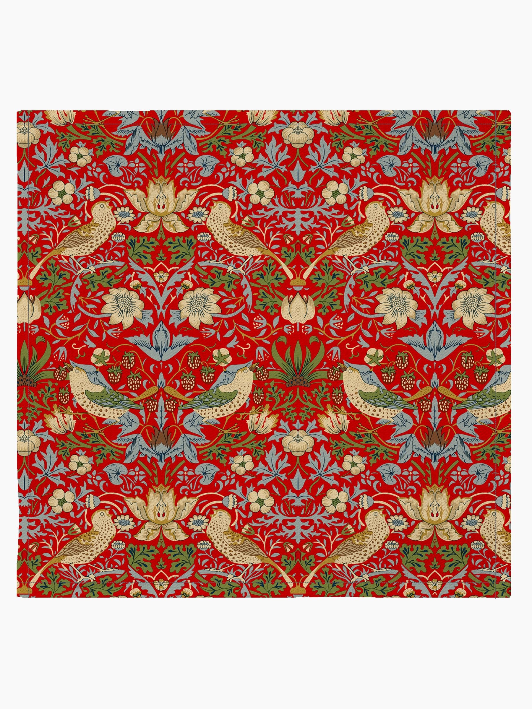 William Morris Gallery Red Pimpernel cotton napkins pack of 4 43x43cm (British brand)