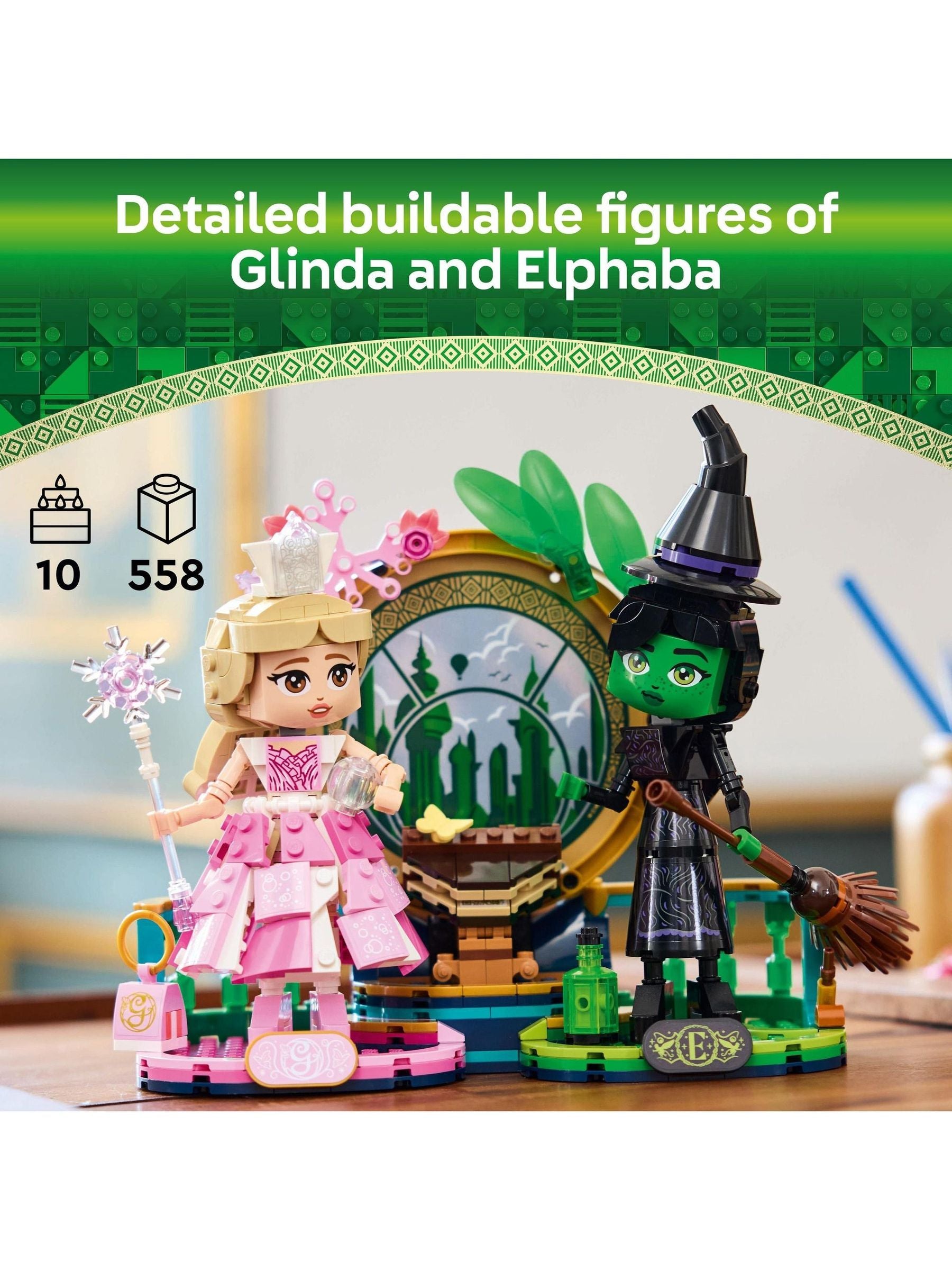 LEGO Wicked Elphaba & Glinda building set, imported from the UK