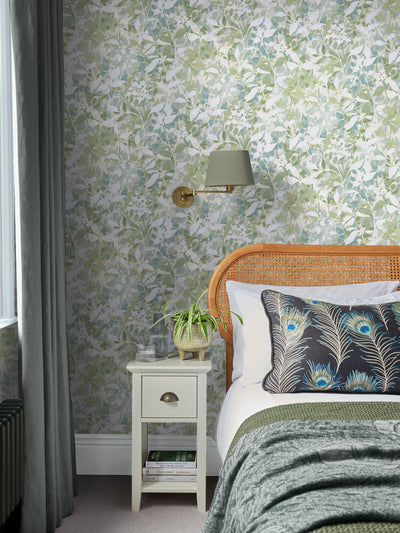 Next Graham & Brown Sage Fleur Wallpaper 10M- Buy online at McGrocer