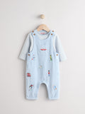 Cath Kidston blue corduroy baby dungaree and bodysuit set (British brand)