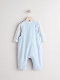 Cath Kidston blue corduroy baby dungaree and bodysuit set (British brand)