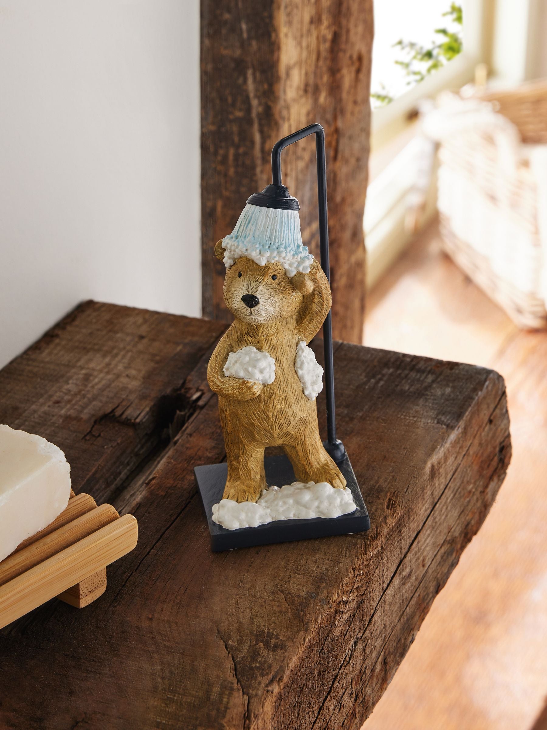 Bertie Bear shower bathroom ornament 12.5cm, imported from the UK