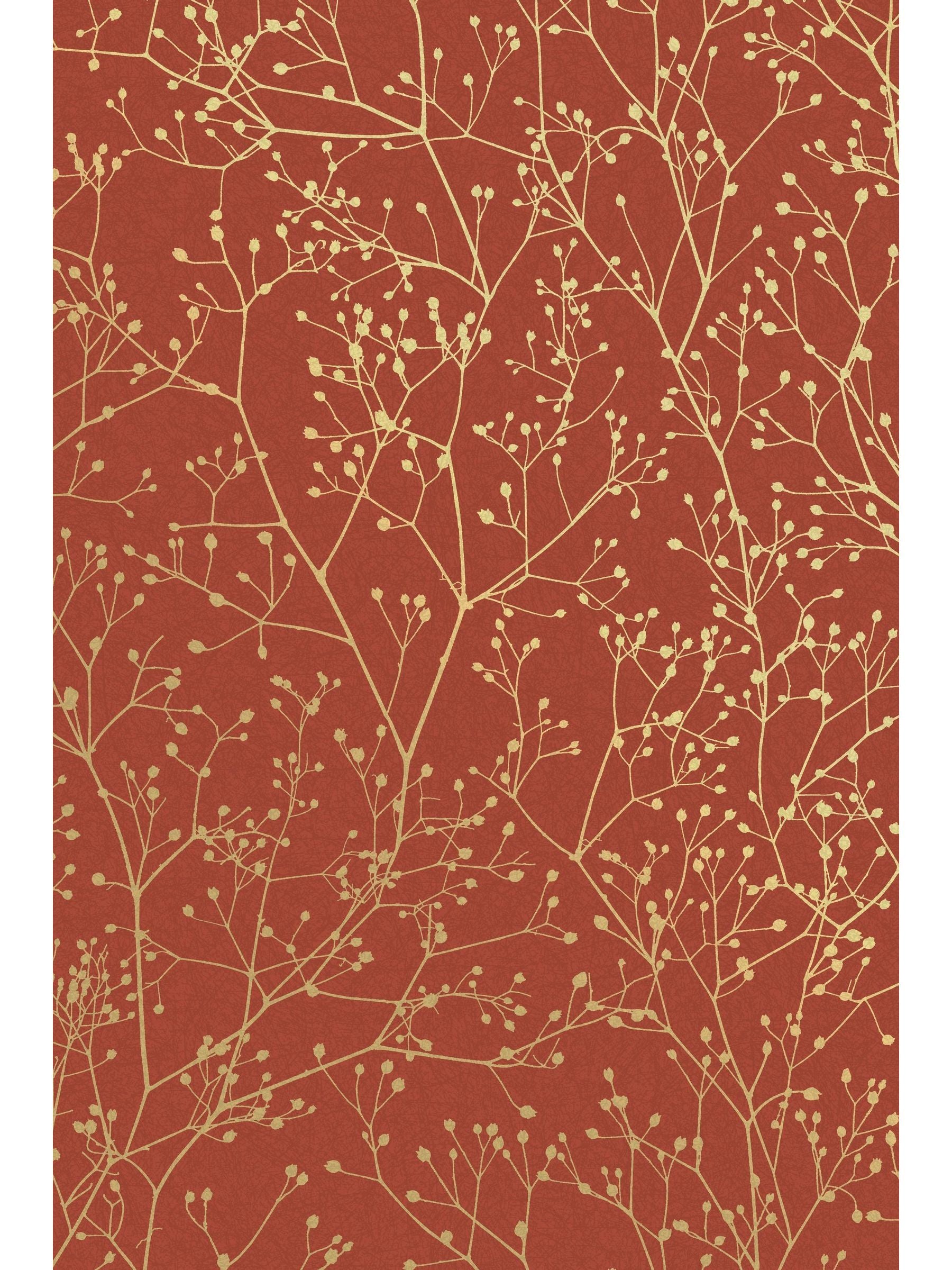 Clarissa Hulse red gypsophila wallpaper, UK version