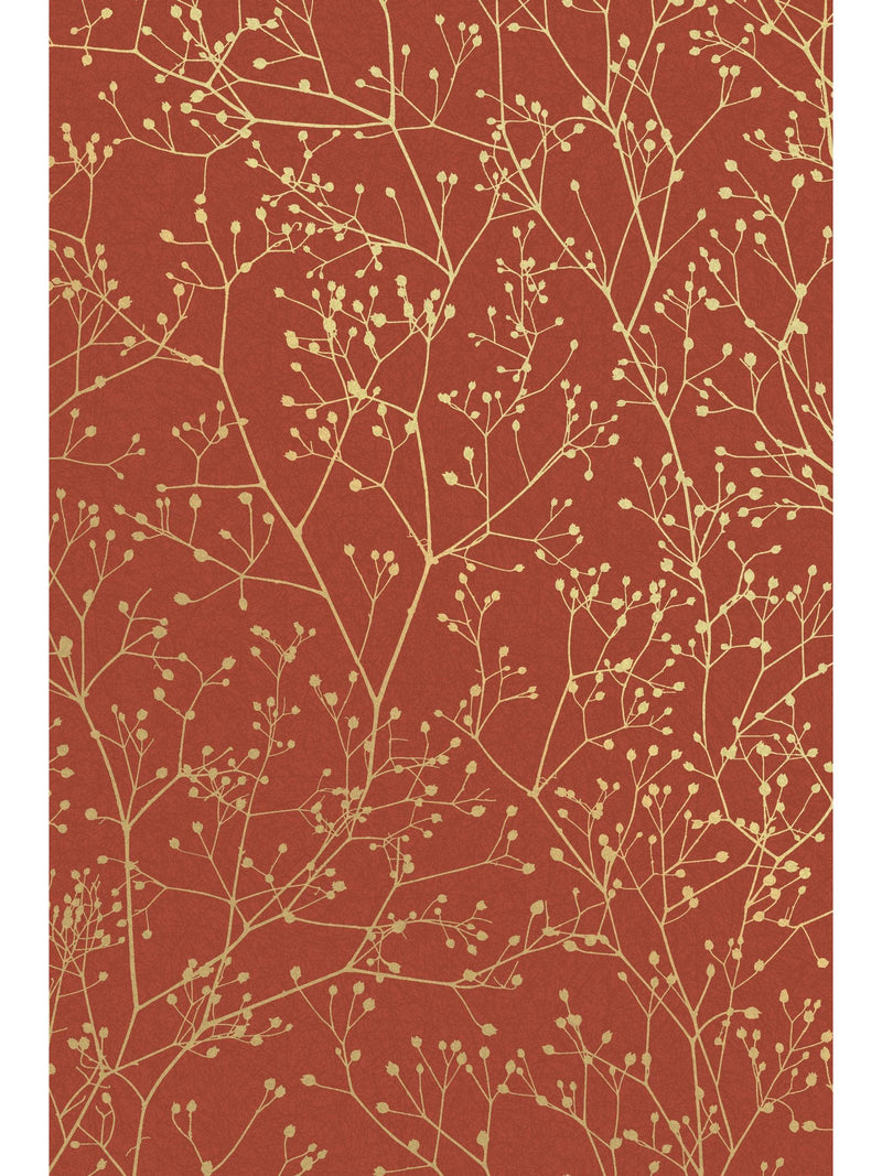 Clarissa Hulse red gypsophila wallpaper, UK version