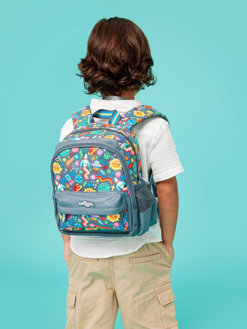 Smiggle Grey Little Journeys Teeny Tiny backpack, UK version