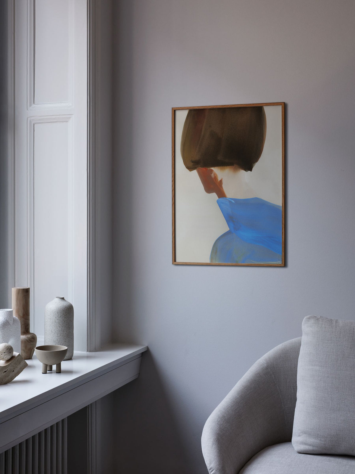 Paper Collective framed art print The Blue Cape, imported from the UK