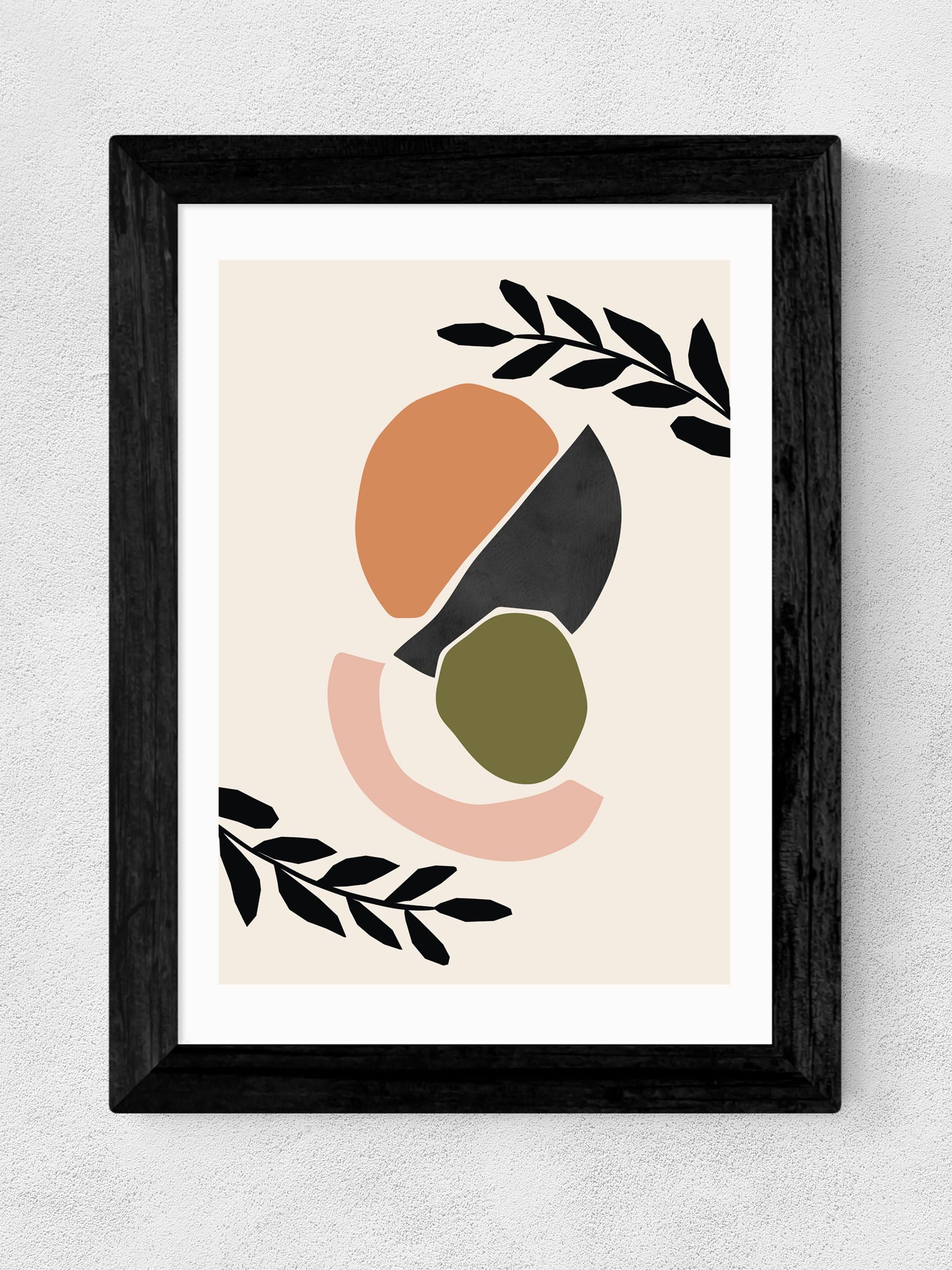 East End Prints framed art print Black Cut Out Shapes, imported from the UK