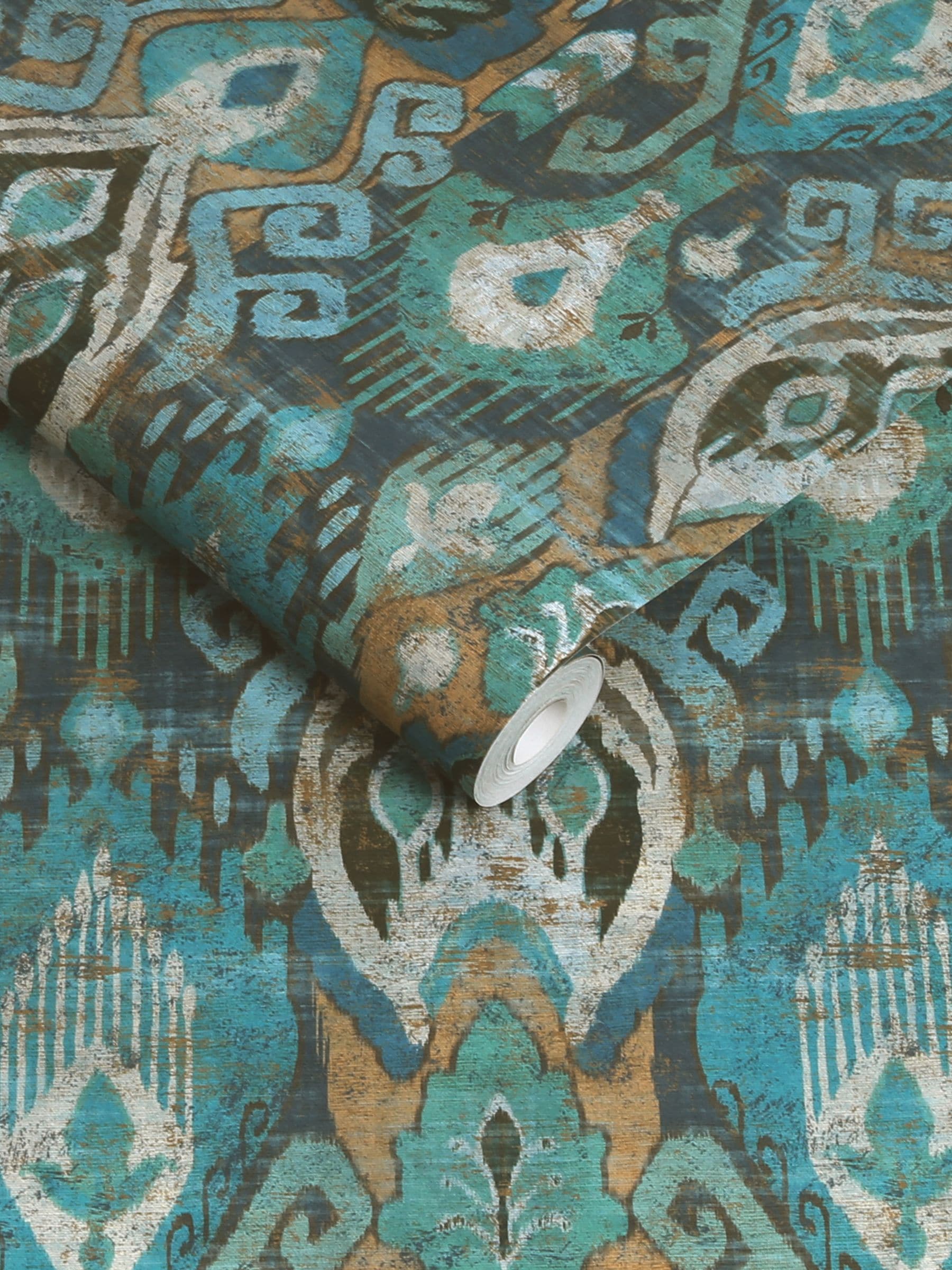 Graham & Brown Daraee Tapestry Midnight wallpaper sample, UK version