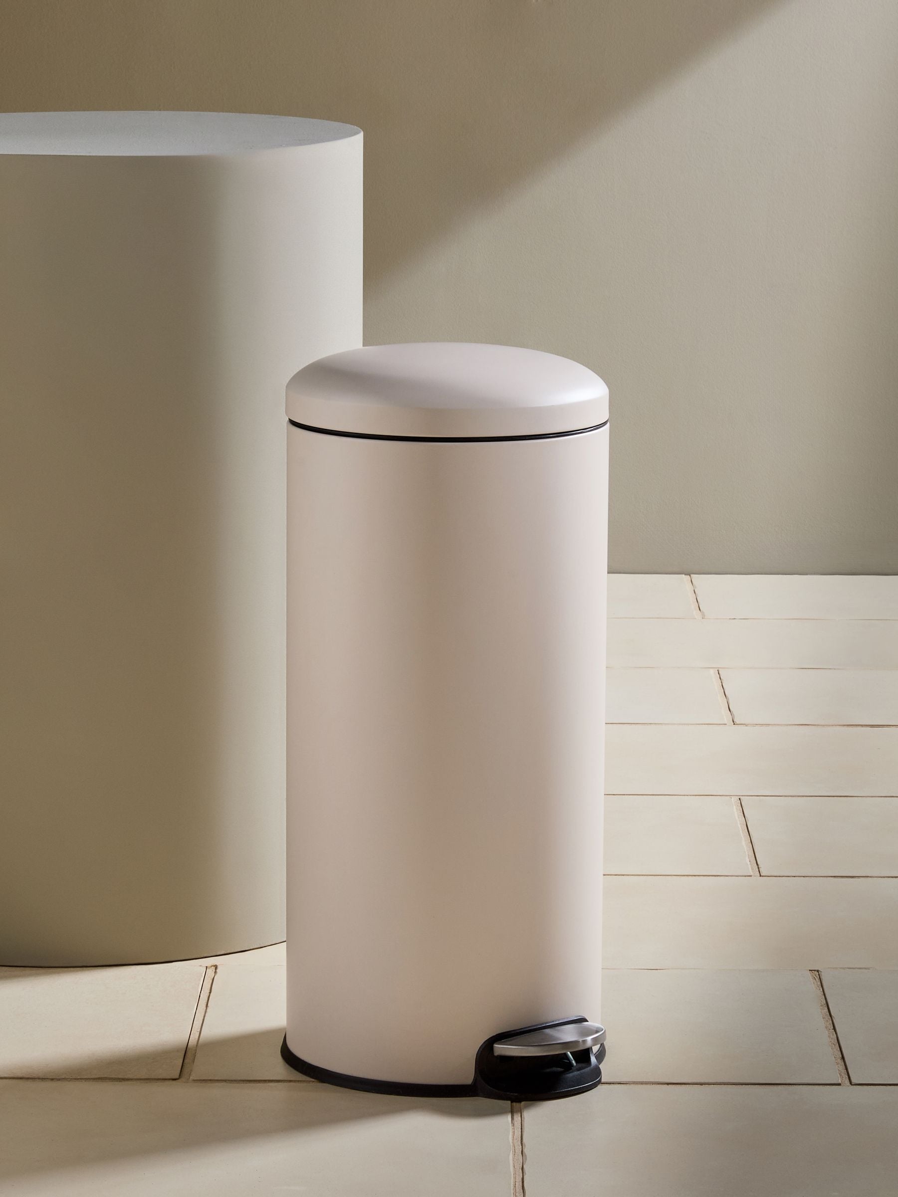 MADE.COM Joss Cream Pedal Bin 30 Litre, imported from the UK