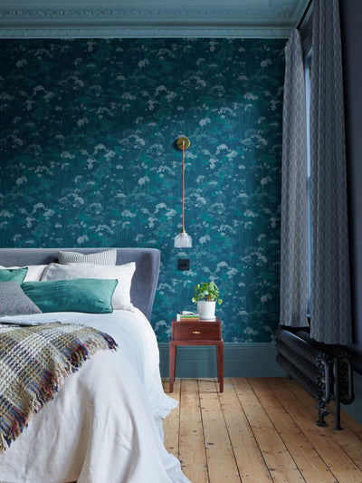 Next Graham & Brown Denim Flower Press Wallpaper Sample A4- Buy online at McGrocer