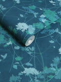 Graham & Brown wallpaper sample Denim Flower Press A4, UK version