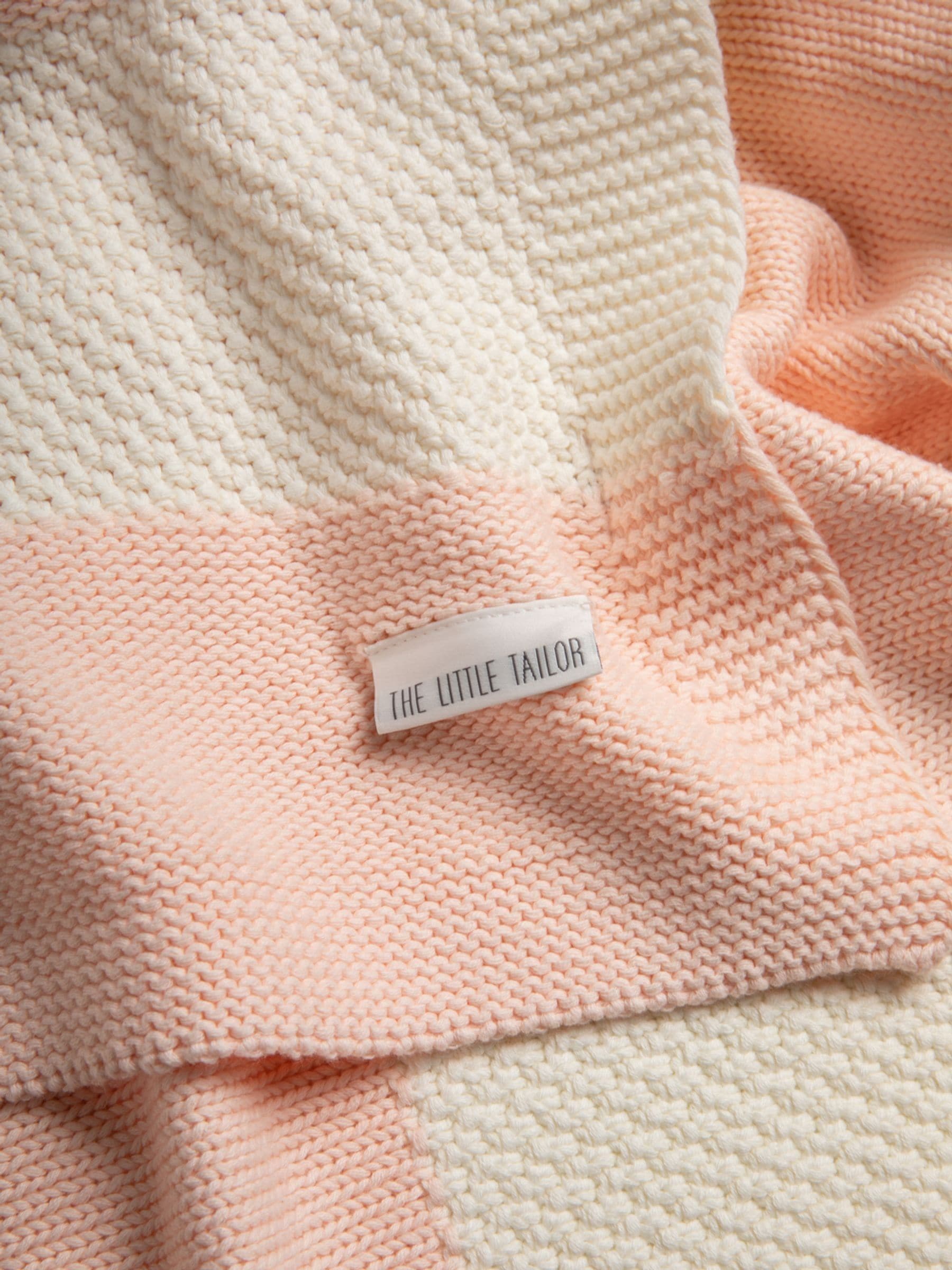 The Little Tailor pink cotton textured stripe shawl blanket (British brand)