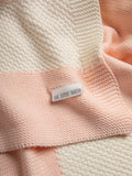 The Little Tailor pink cotton textured stripe shawl blanket (British brand)