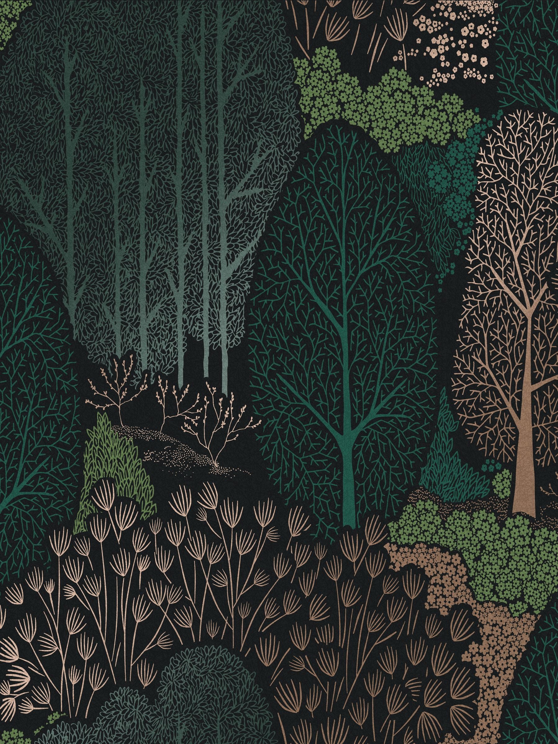 Graham & Brown Scandiscape wallpaper sample navy teal, UK version
