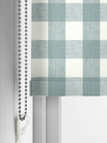Sophie Allport Teal Blue Gingham roller blinds, UK version