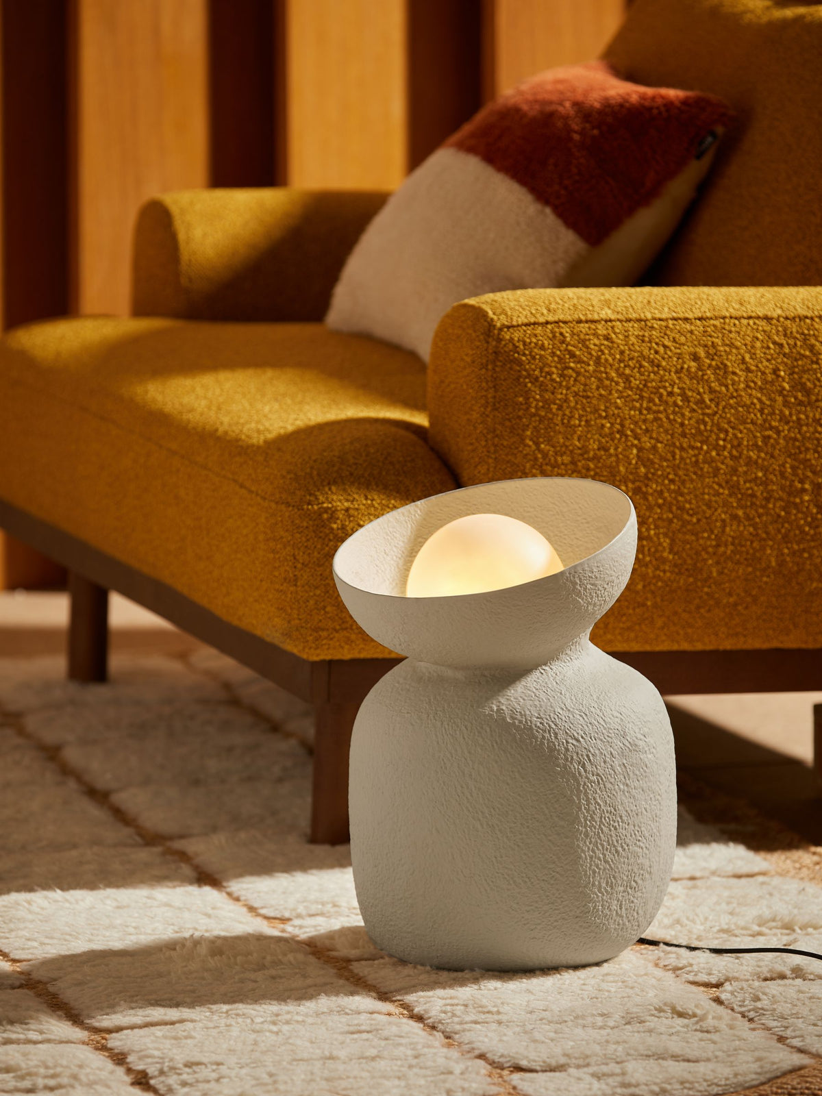 MADE.COM cream Vera floor lamp 46.5cm, imported from the UK