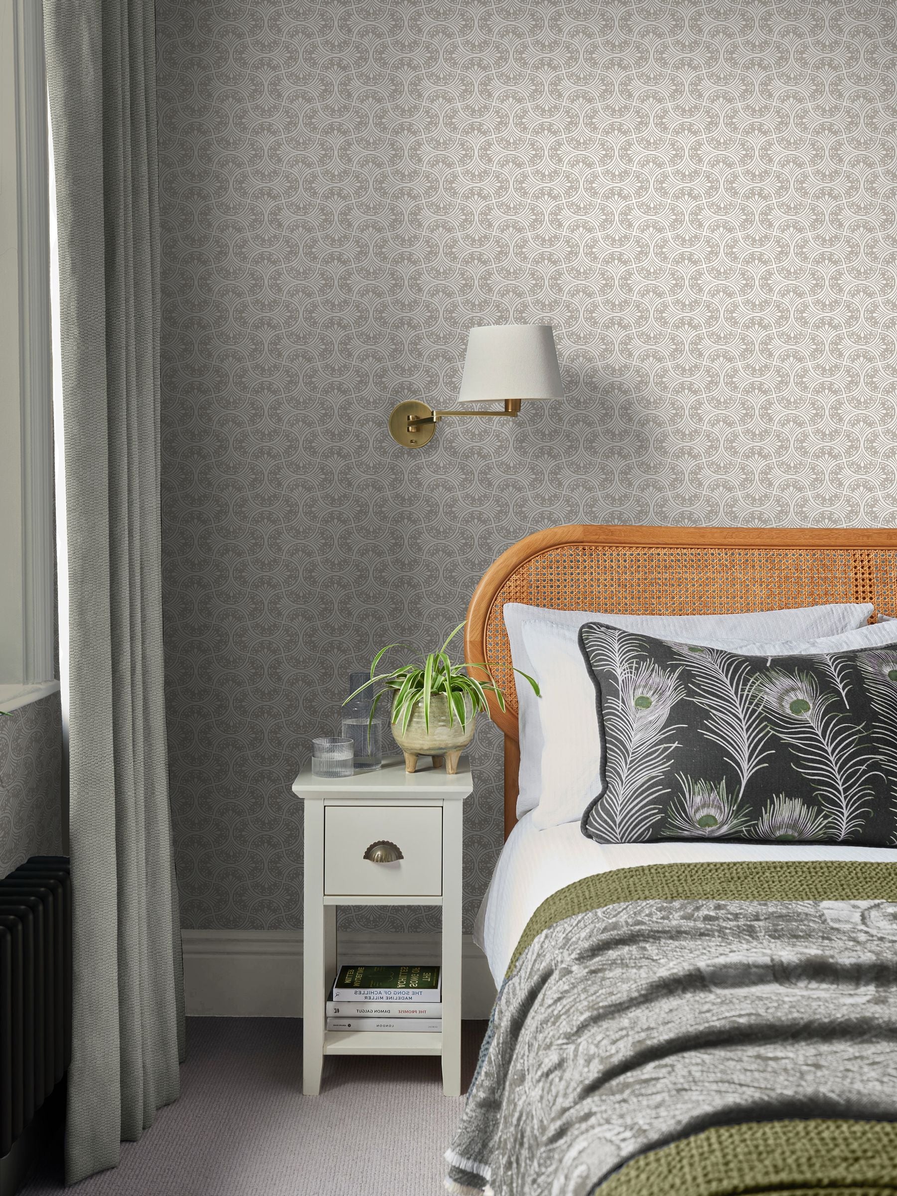 Graham & Brown Natural Hopwood Cottage wallpaper sample, UK version