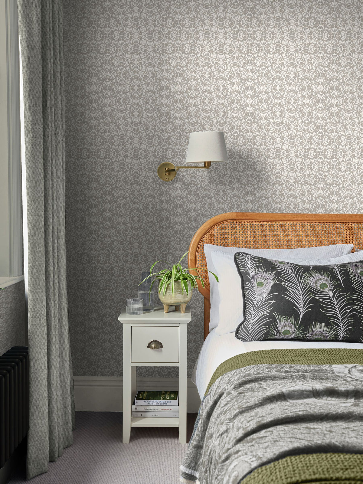 Graham & Brown Natural Hopwood Cottage wallpaper sample, UK version