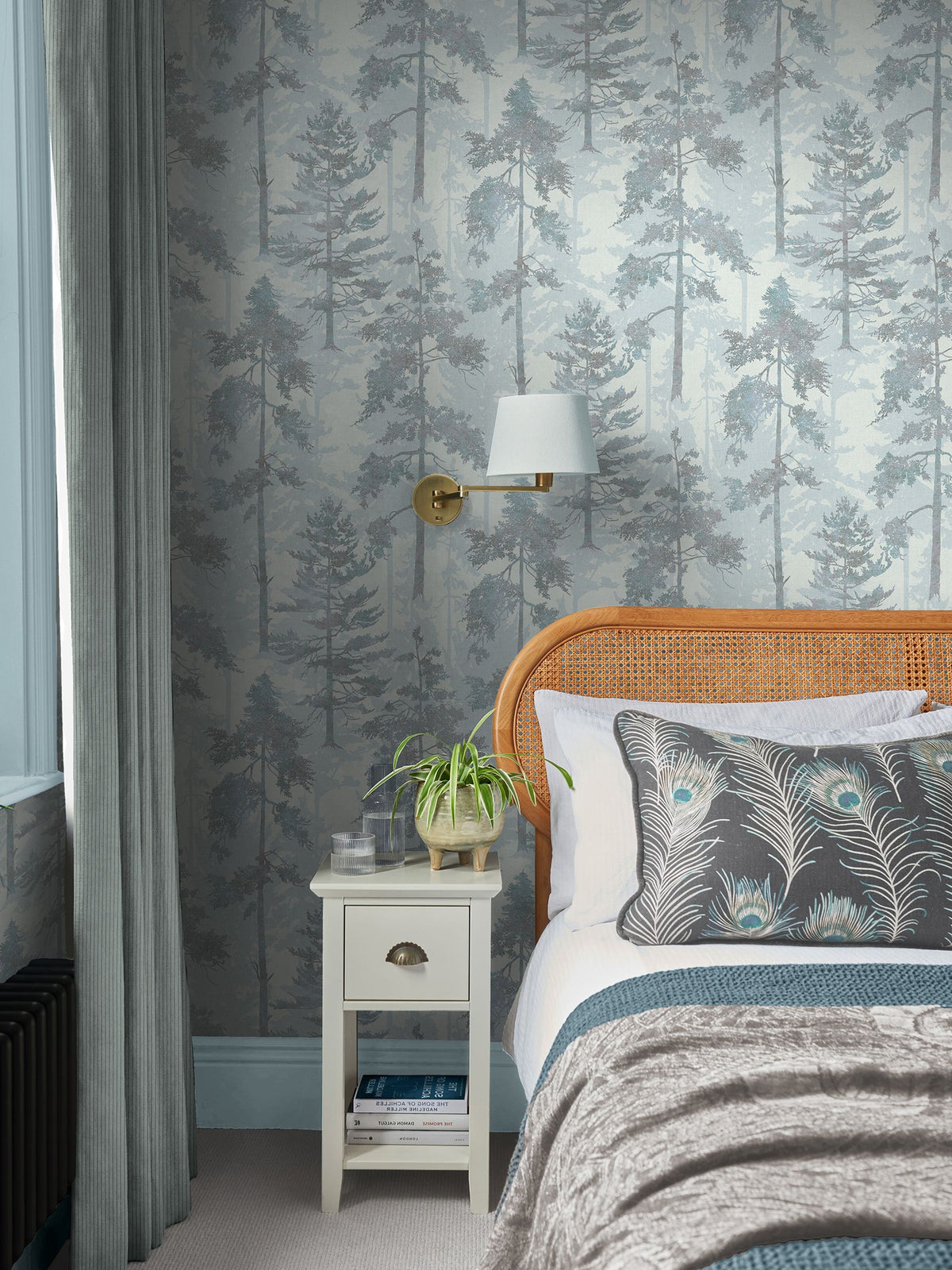 Graham & Brown Blue Norse wallpaper sample, imported from the UK