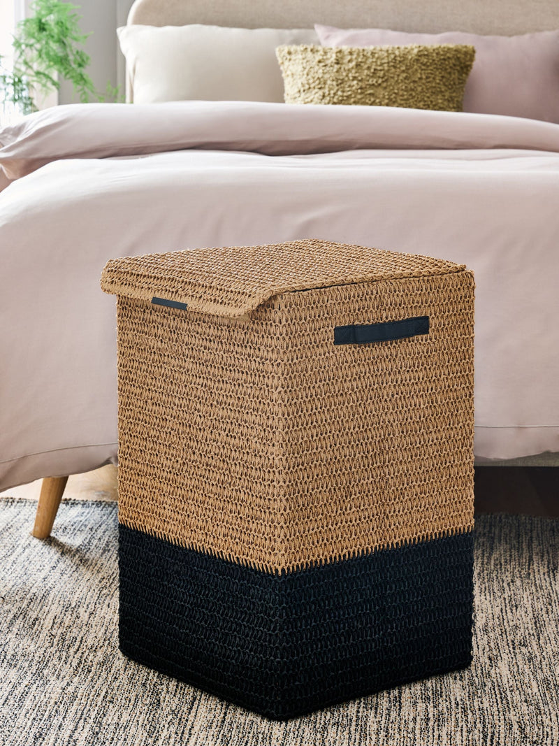 Bronx laundry hamper light natural woven, imported from the UK