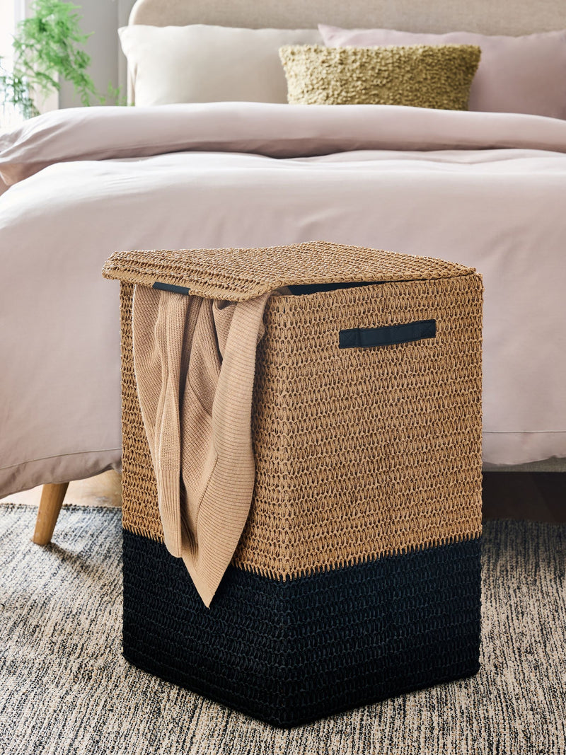 Bronx laundry hamper light natural woven, imported from the UK