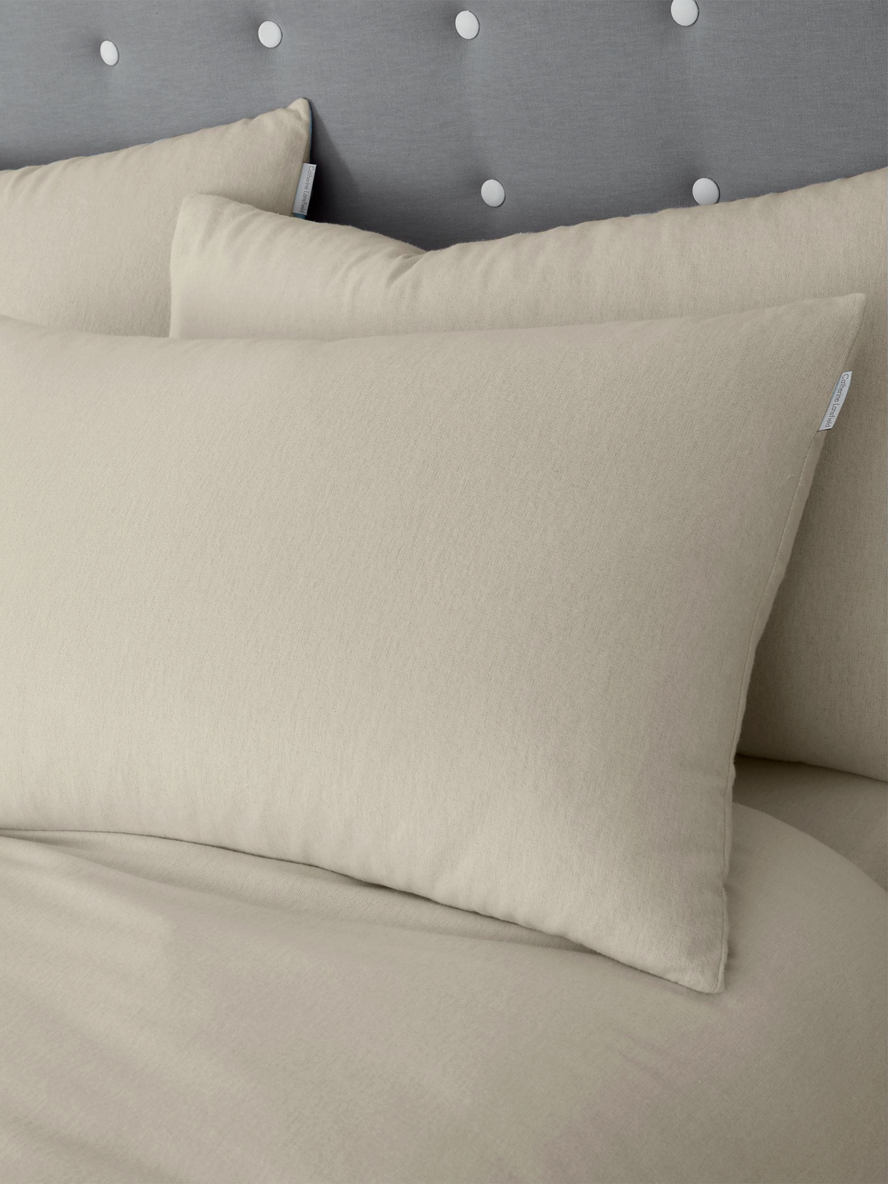 Catherine Lansfield Set of 2 Chambray Blue 100% Cotton Pillowcases 50x75 cm