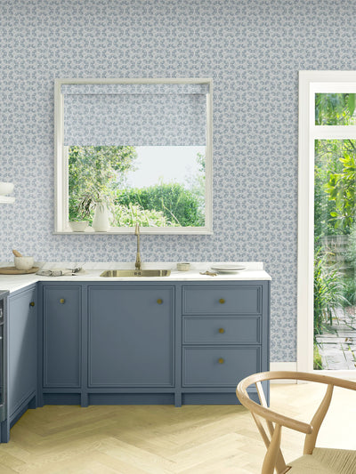 Next Graham & Brown Blue Hopwood Cottage Wallpaper Sample- Buy online at McGrocer