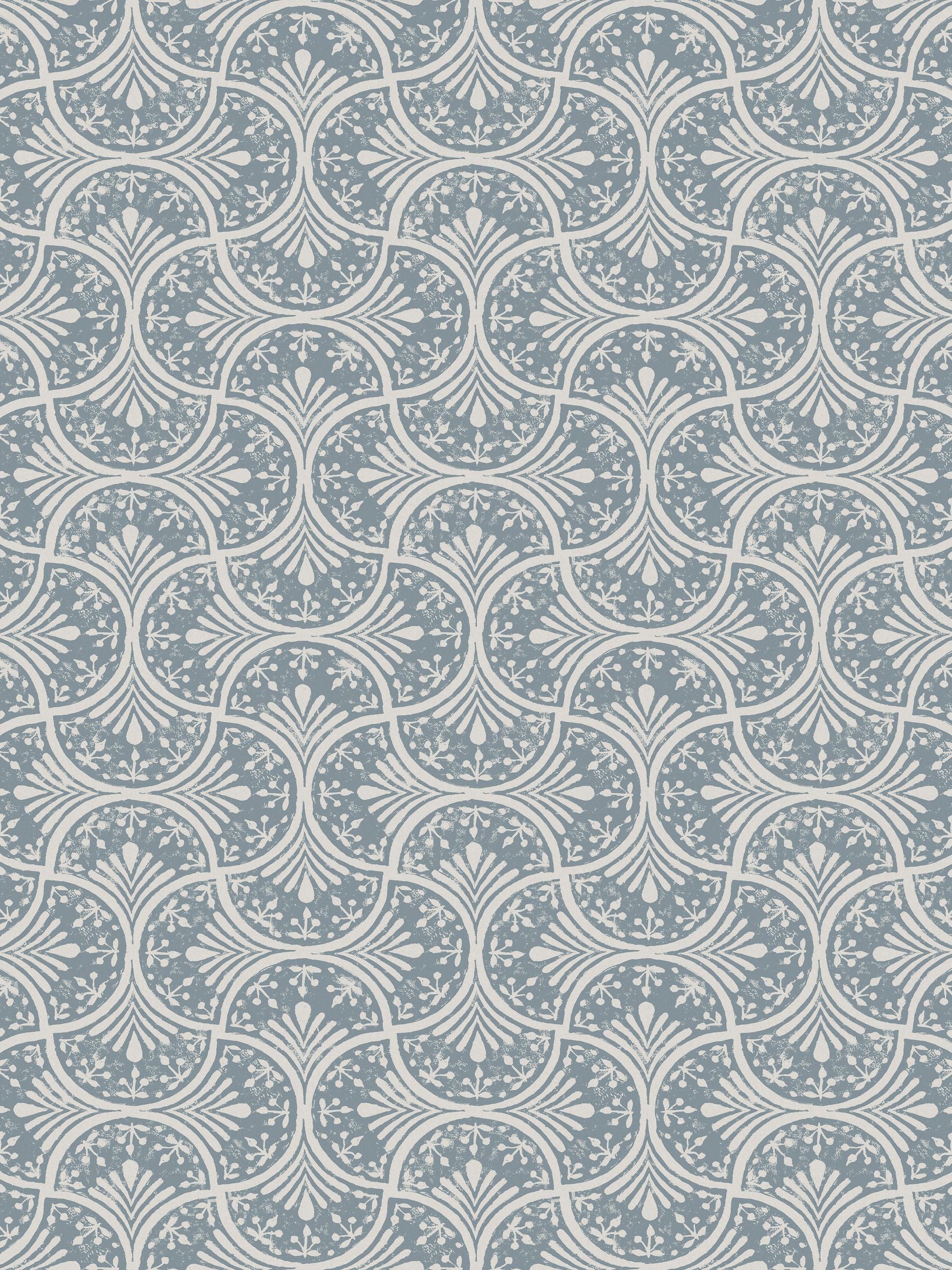 Graham & Brown Blue Hopwood Cottage wallpaper sample (British brand)