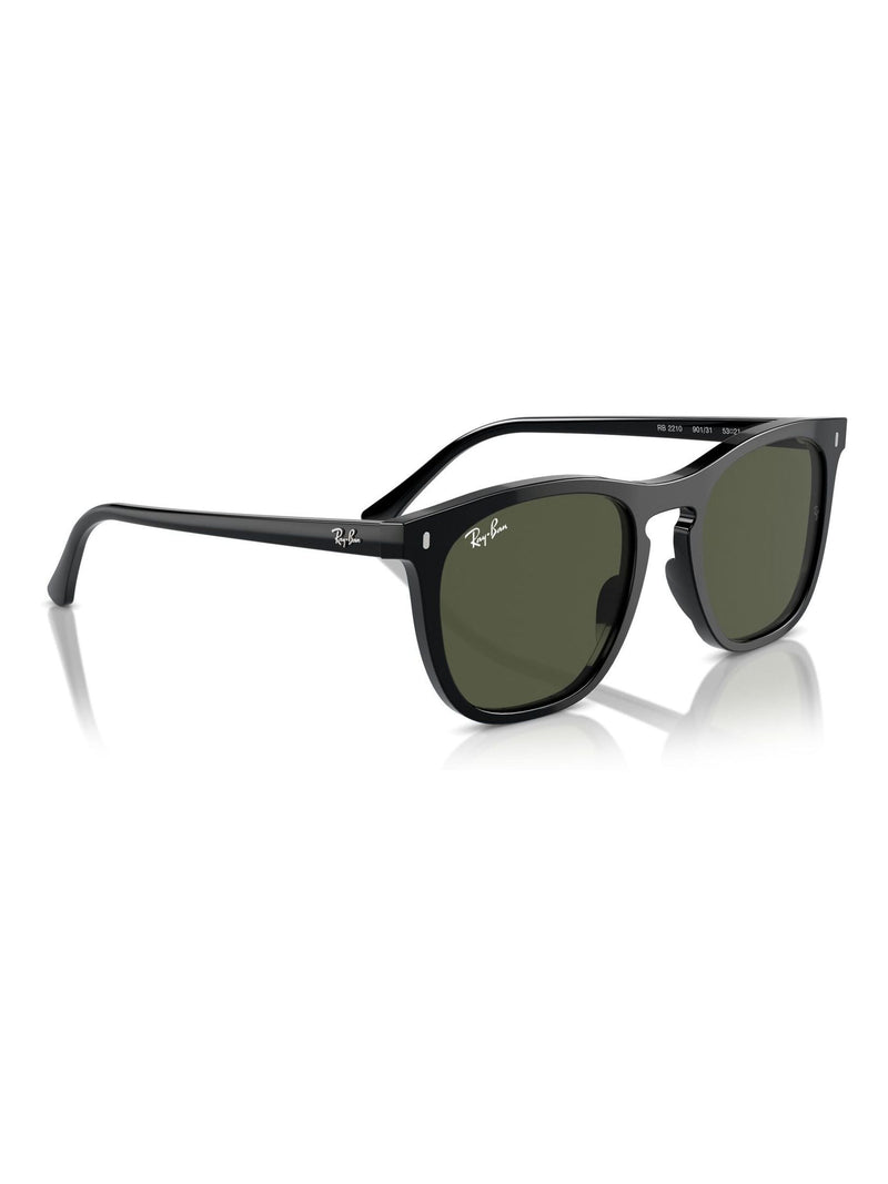 Ray-Ban RB2210 black square sunglasses, imported from the UK