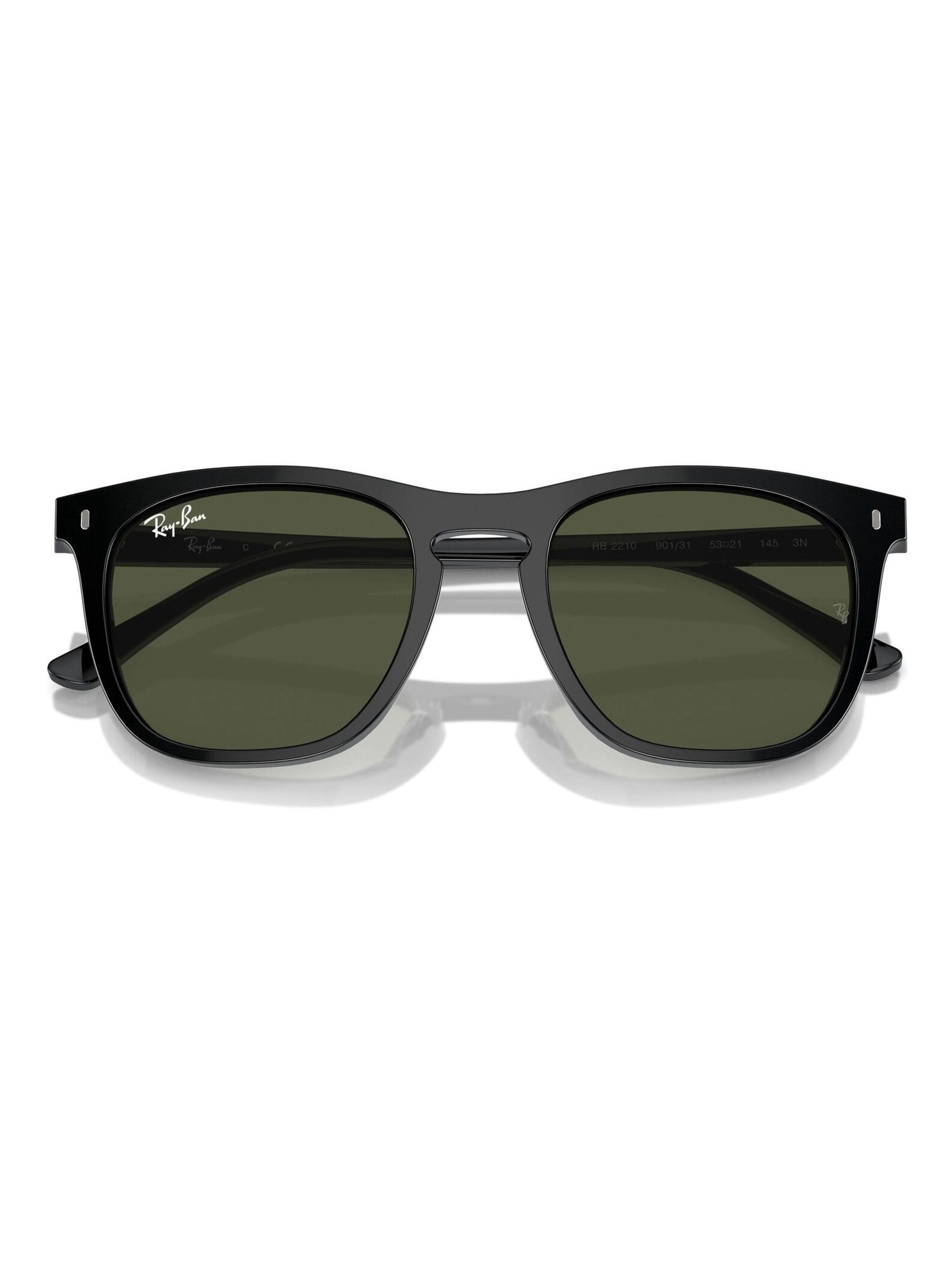 Ray-Ban RB2210 black square sunglasses, imported from the UK
