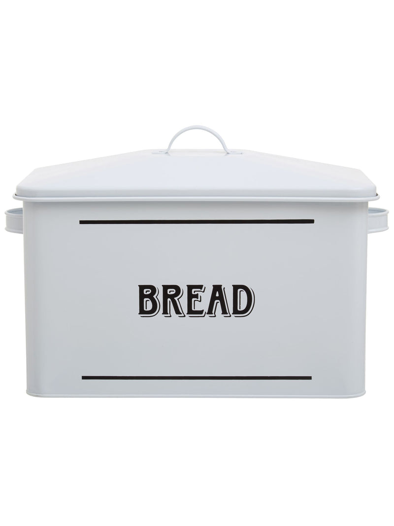 Premier Black Grocer Metal Bread Bin 34cm wide, imported from the UK