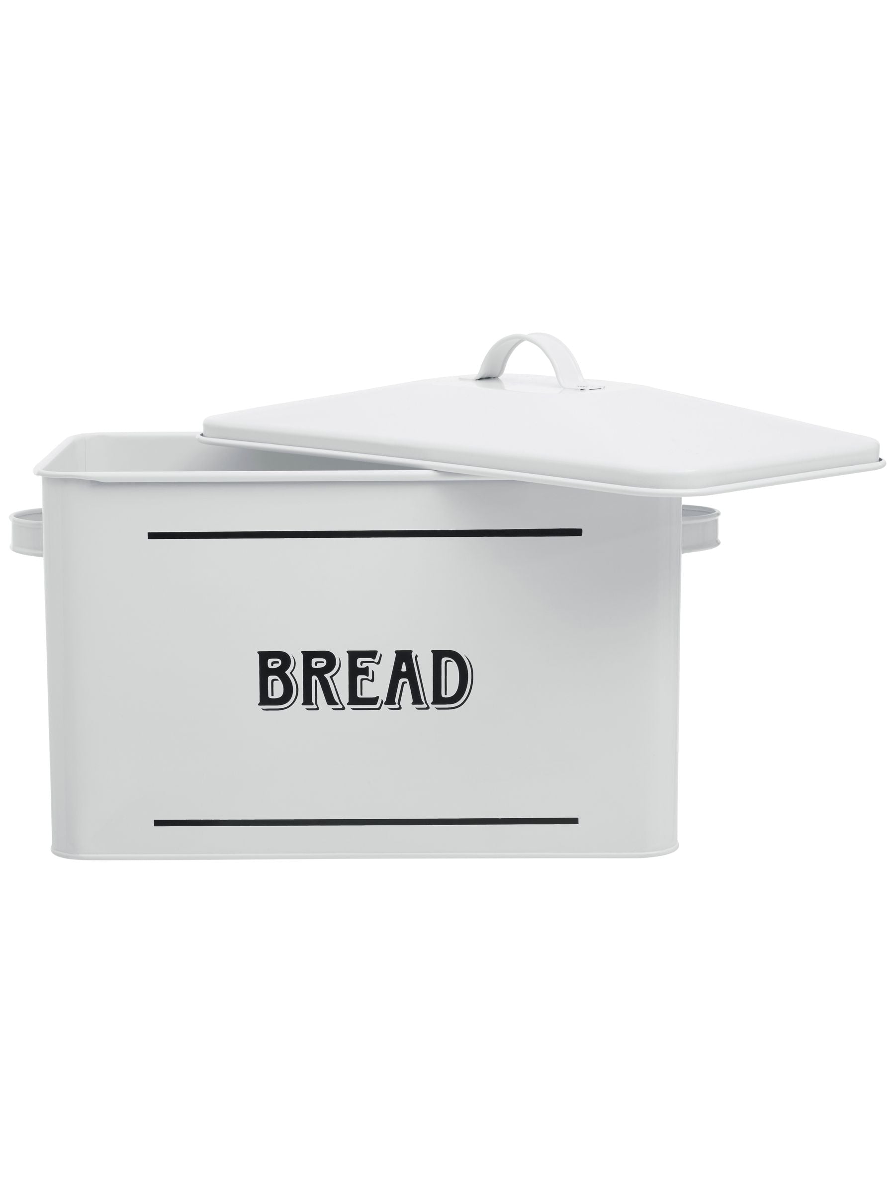 Premier Black Grocer Metal Bread Bin 34cm wide, imported from the UK