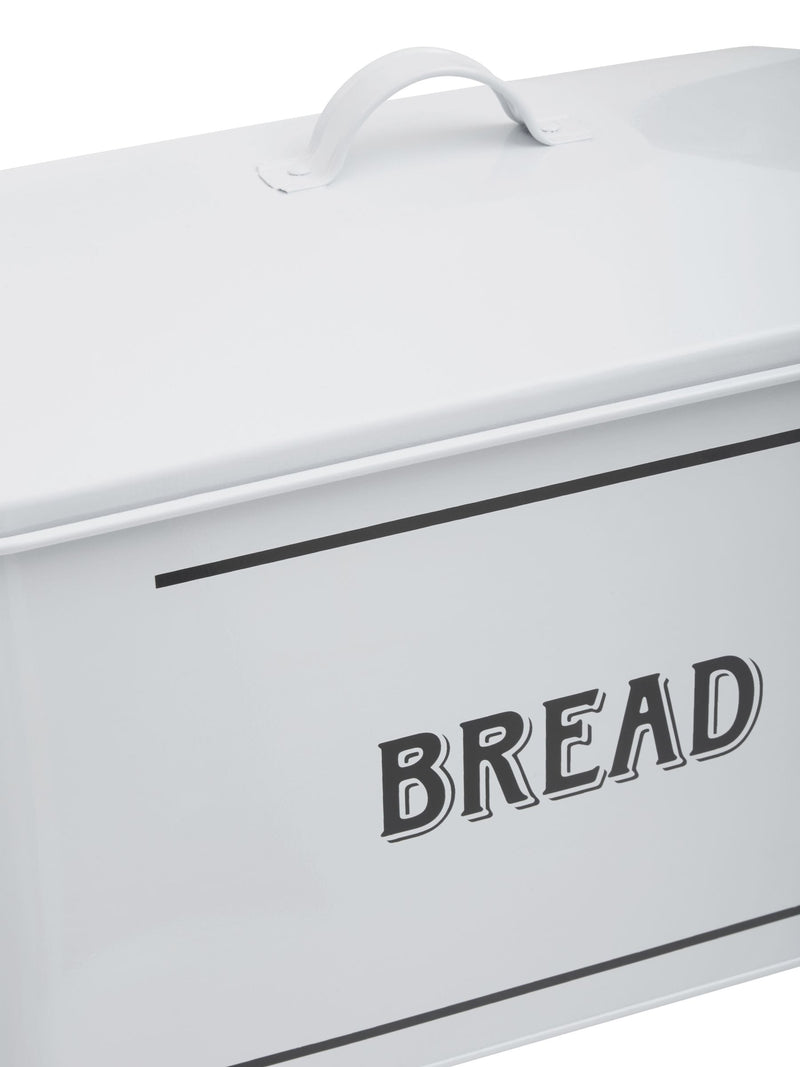 Premier Black Grocer Metal Bread Bin 34cm wide, imported from the UK