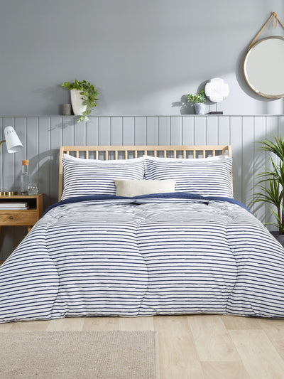 Next Slumberdown Coverless Comfort Navy Printed Stripe Mid-Weight Duvet- Buy online at McGrocer