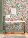 Graham & Brown Jardin Botanico wallpaper sample in pink (British brand)