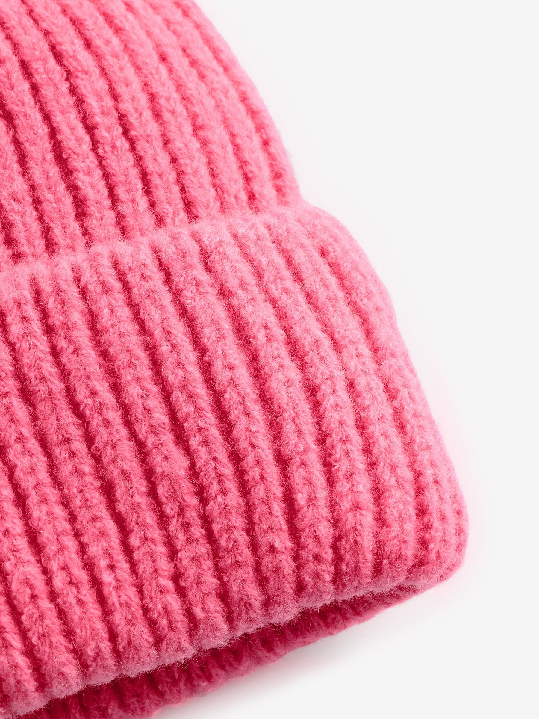 Bright pink fluffy beanie for children 1-16 years - British product