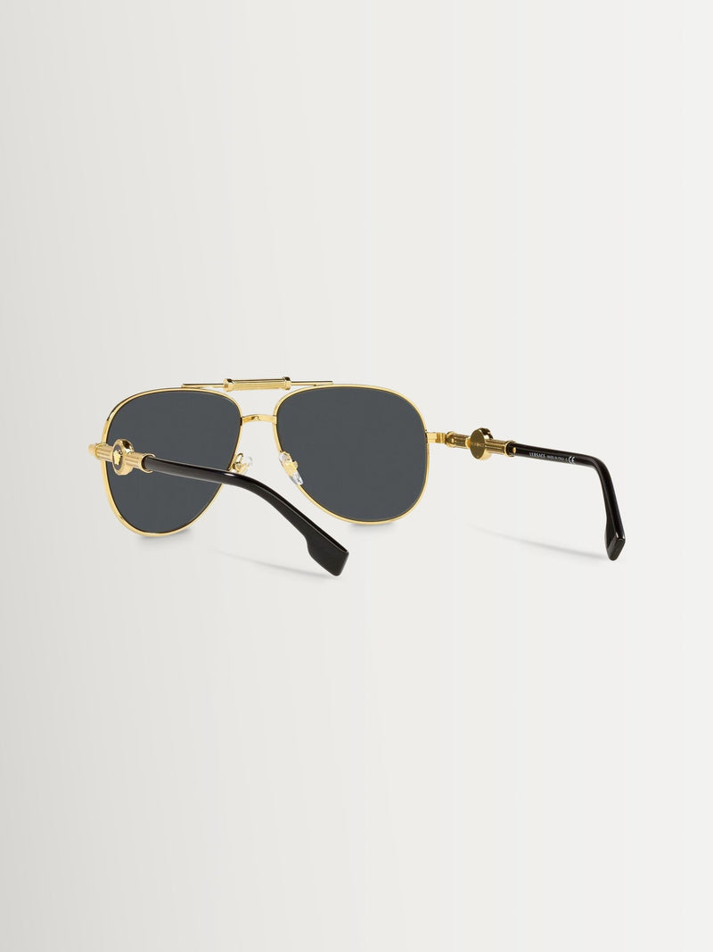 Versace Gold Ve2236 Pilot Sunglasses, imported from the UK