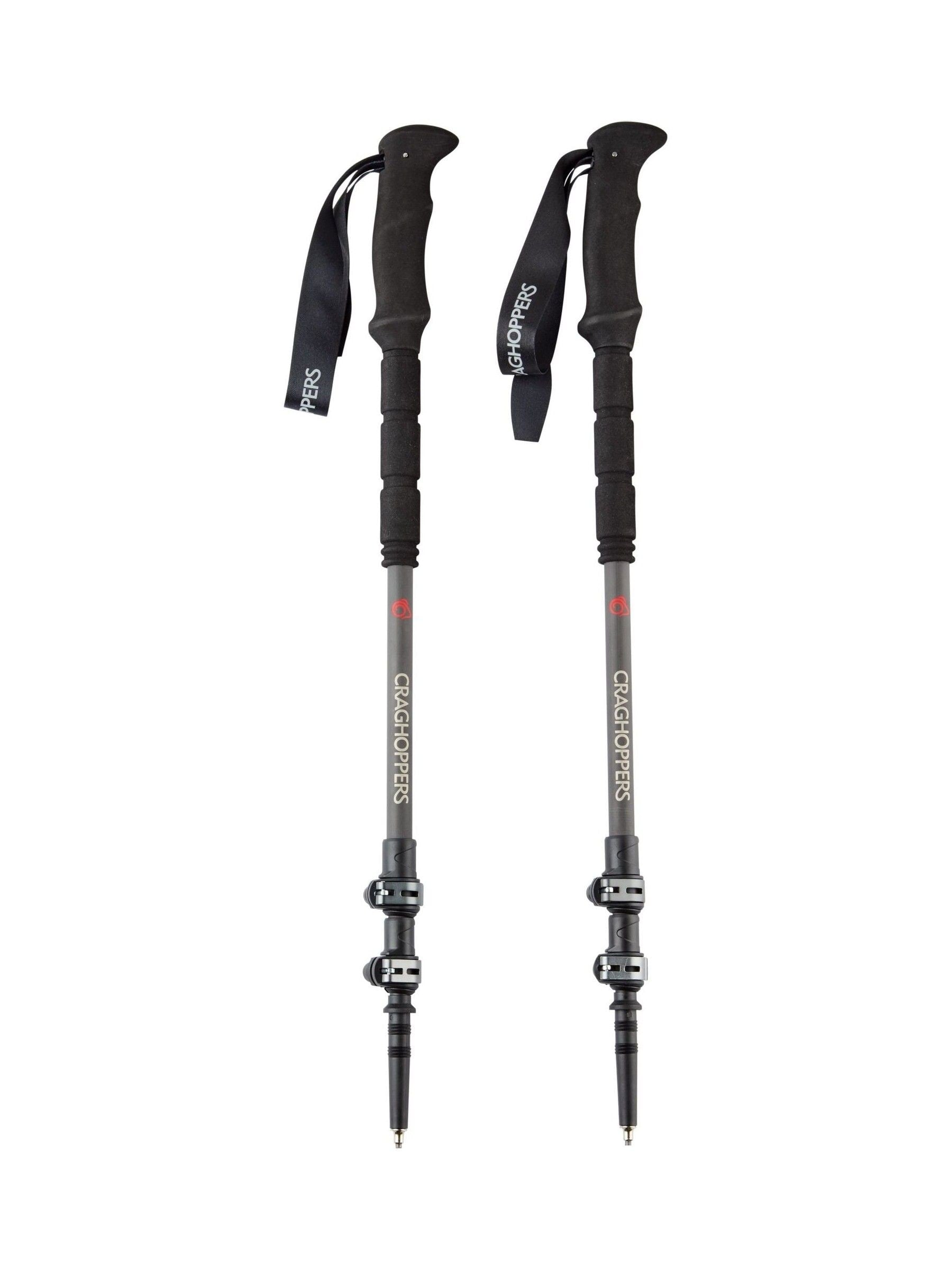 Craghoppers grey T-Lite Carb walking poles, imported from the UK