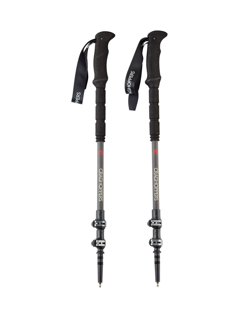 Craghoppers grey T-Lite Carb walking poles, imported from the UK