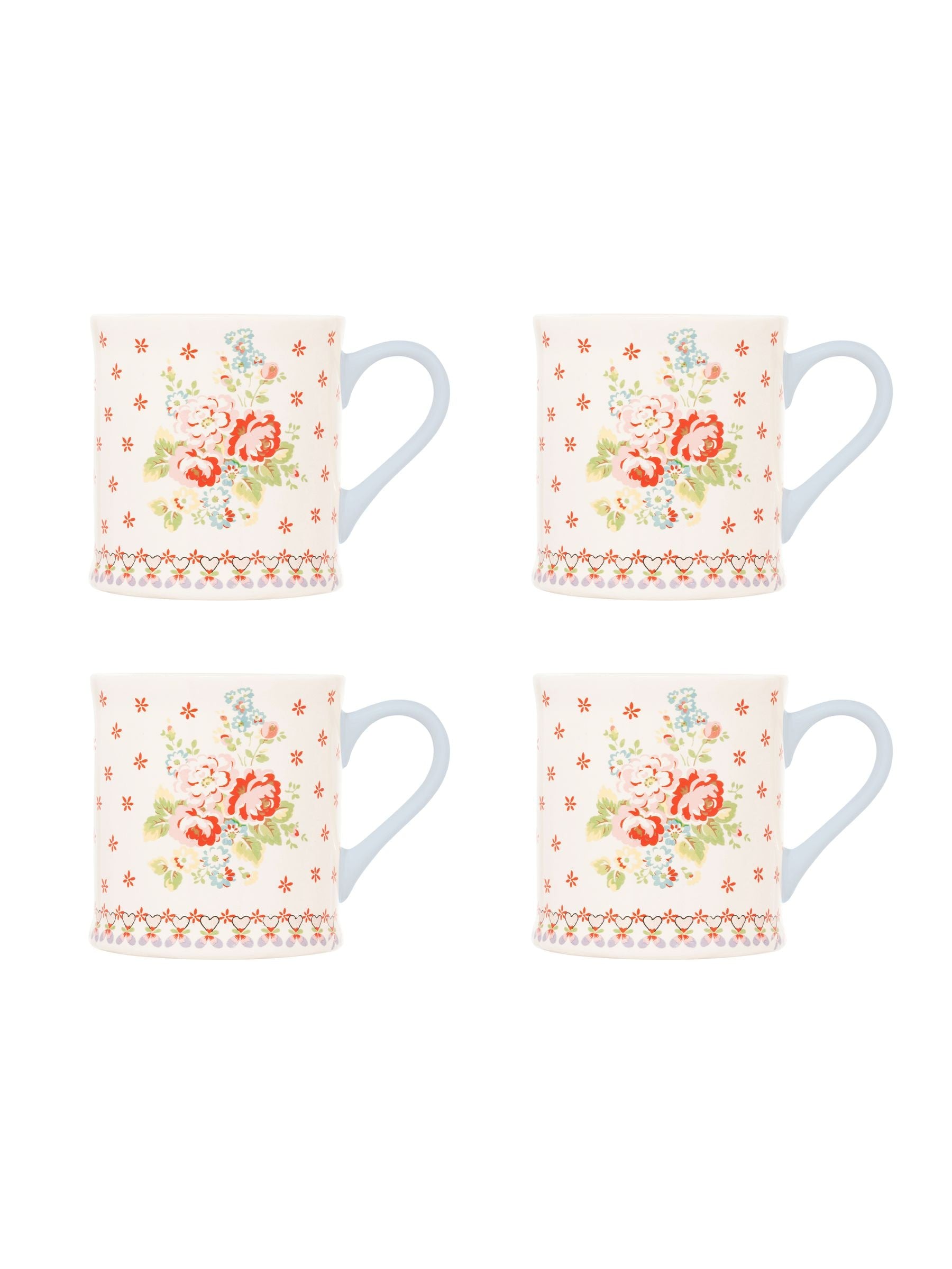 Cath Kidston Cream Mollie mug set of 4 - British product