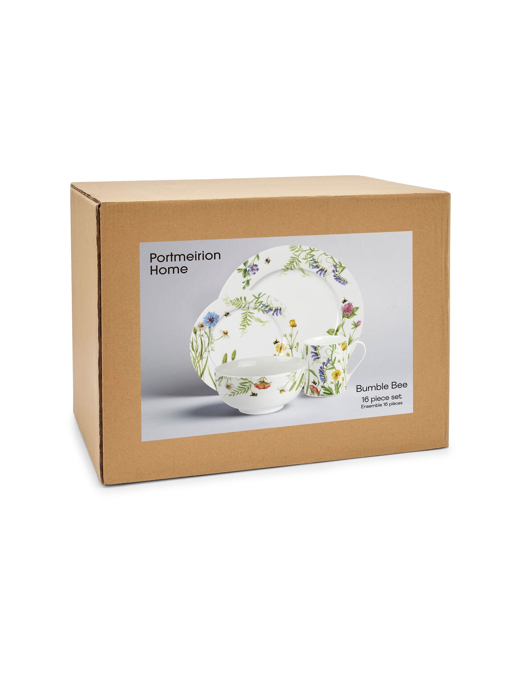 Portmeirion White Bumble Bee dinner set 16 piece, imported from the UK