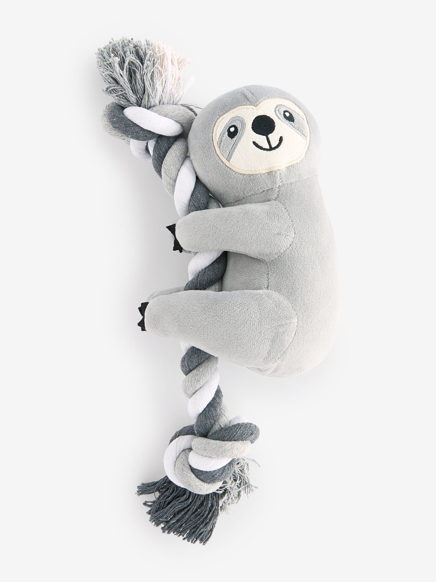Sloth rope toy for dogs with squeaker, imported from the UK